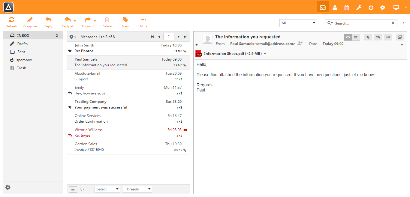 Email Webmail Screenshot